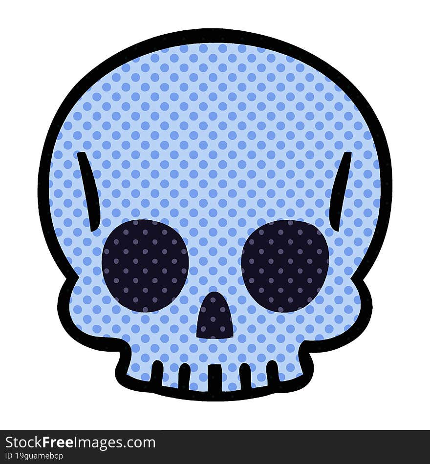 quirky comic book style cartoon skull