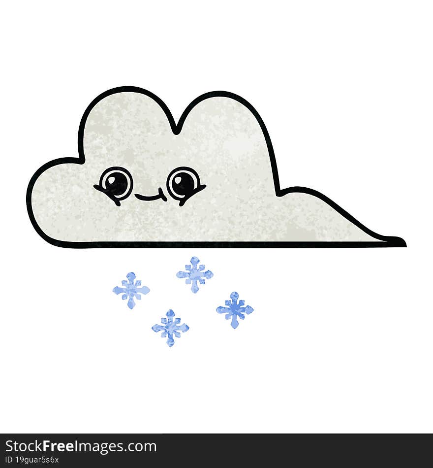 retro grunge texture cartoon snow cloud