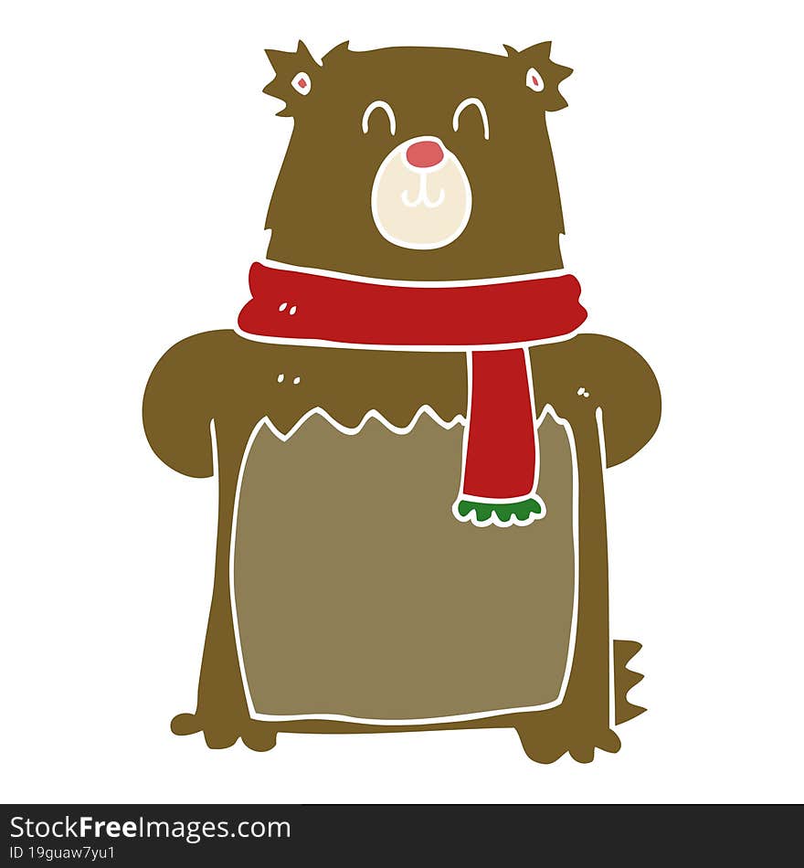 Flat Color Style Cartoon Bear