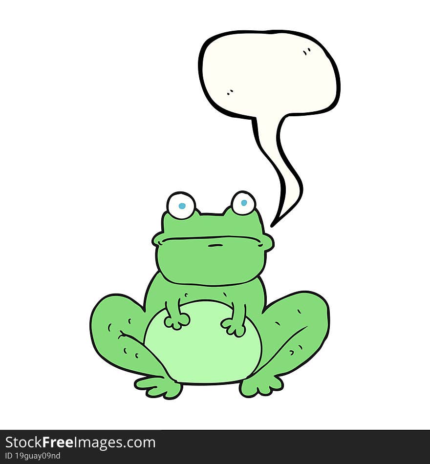 freehand drawn speech bubble cartoon frog