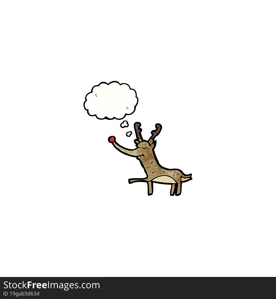 Cartoon Reindeer With Thought Bubble