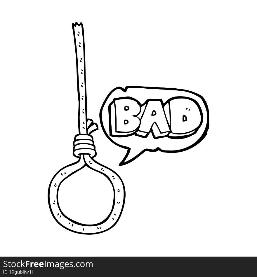 speech bubble cartoon noose