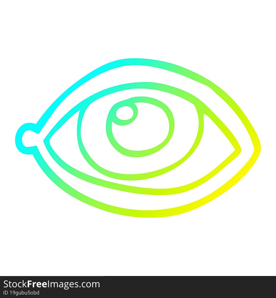 cold gradient line drawing cartoon eye staring