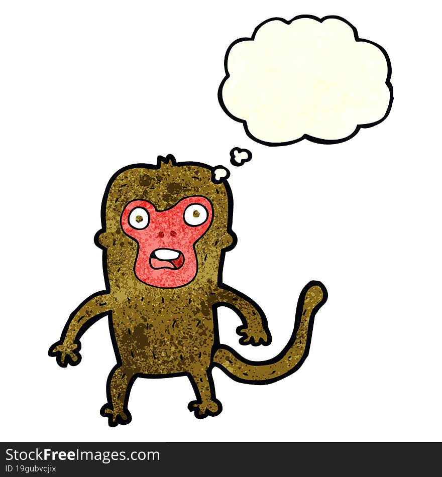 Cartoon Monkey With Thought Bubble