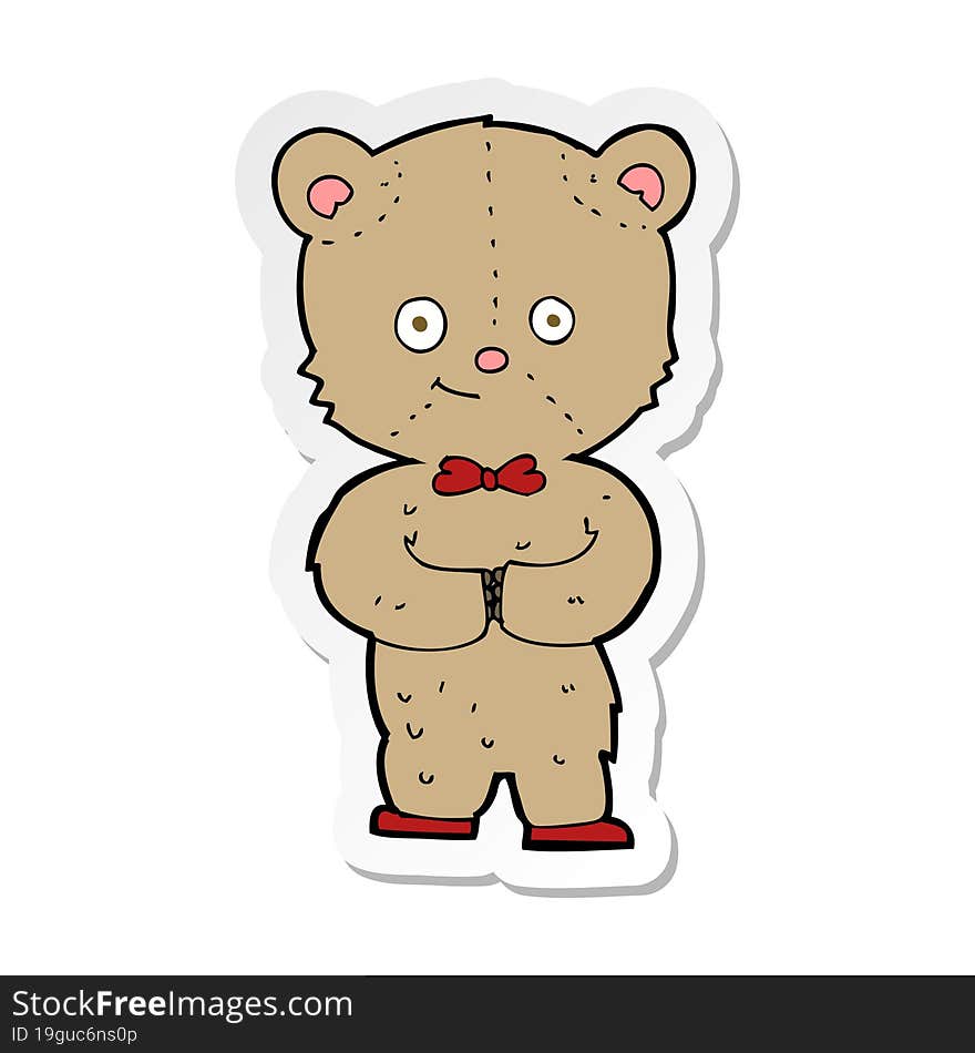 sticker of a cartoon teddy bear