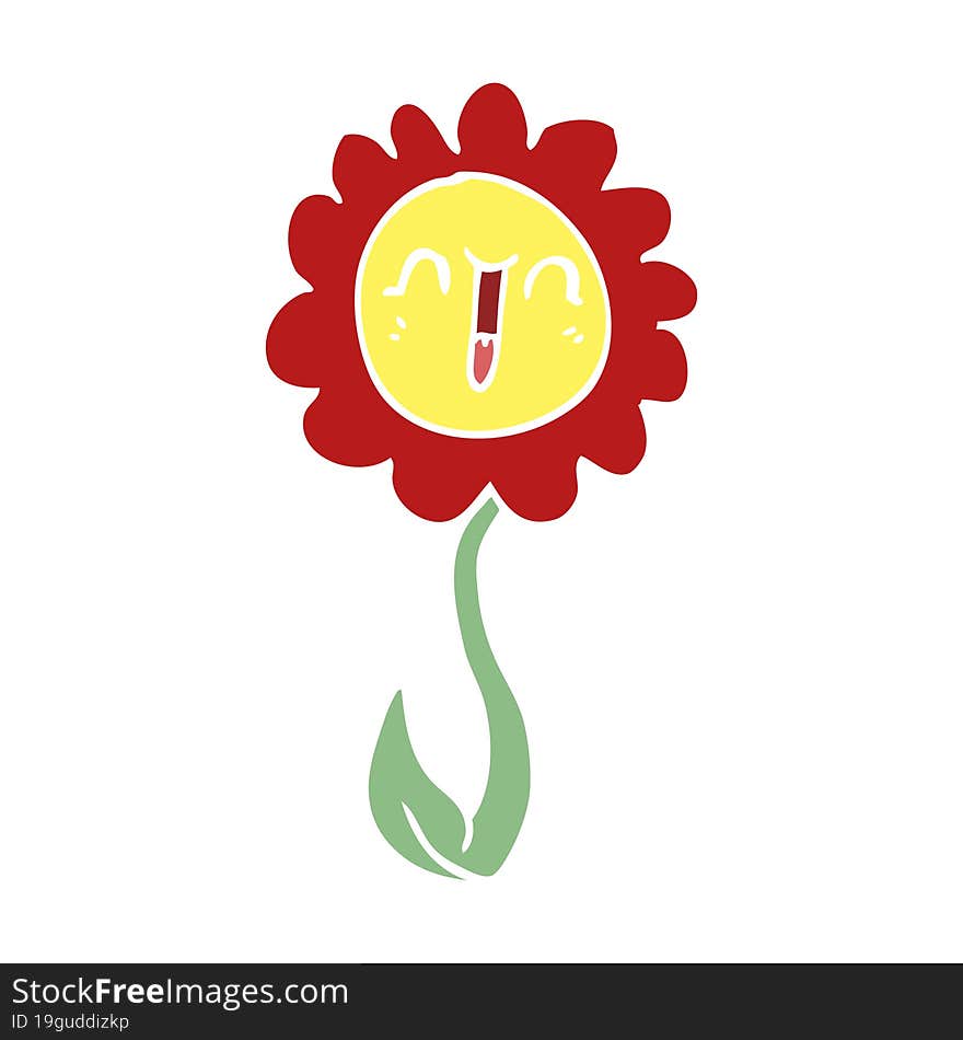 cartoon doodle happy flower