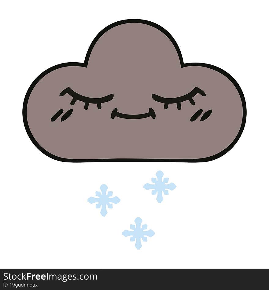 cute cartoon of a storm snow cloud