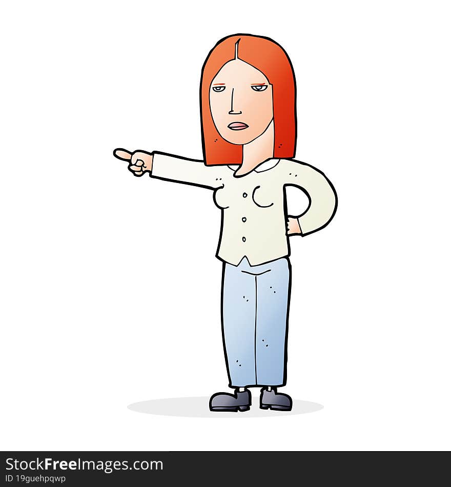 Cartoon Woman Pointing