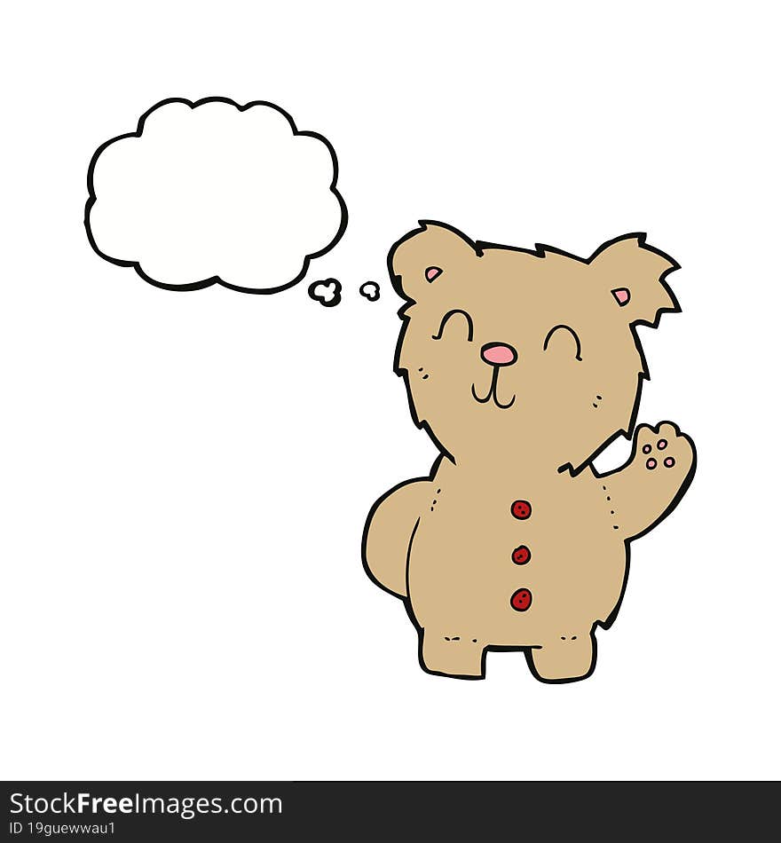 cartoon teddy bear with thought bubble