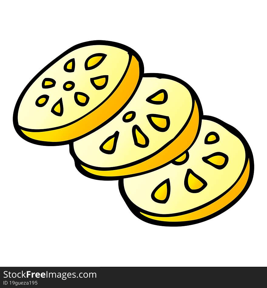 cartoon doodle lemon slices