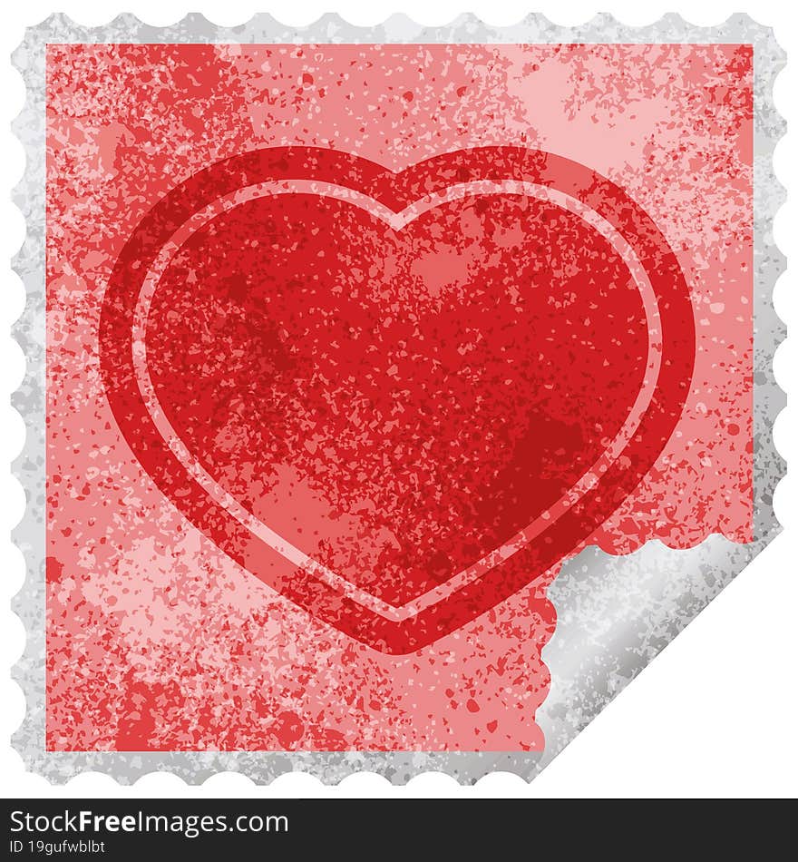 Heart Symbol Graphic Vector Illustration Square Sticker Stamp