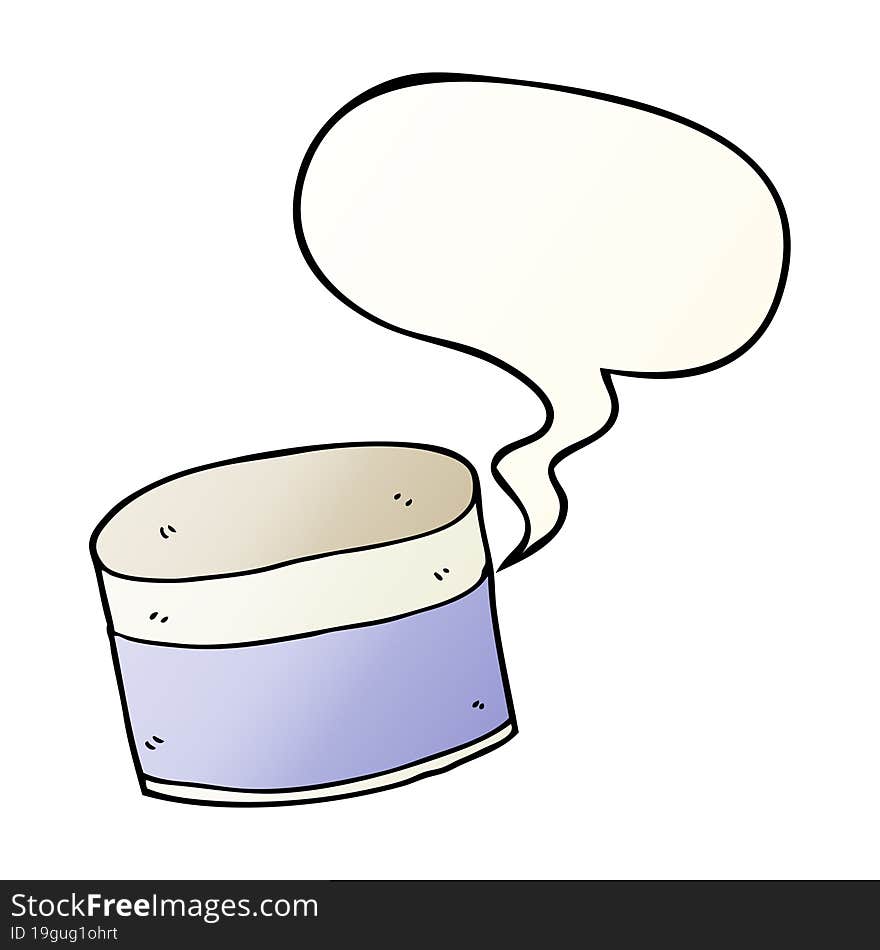 cartoon pot and speech bubble in smooth gradient style