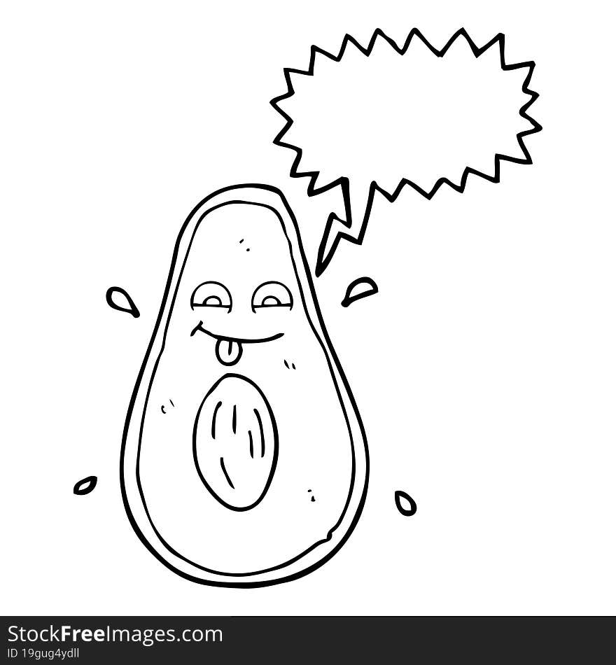 speech bubble cartoon avocado