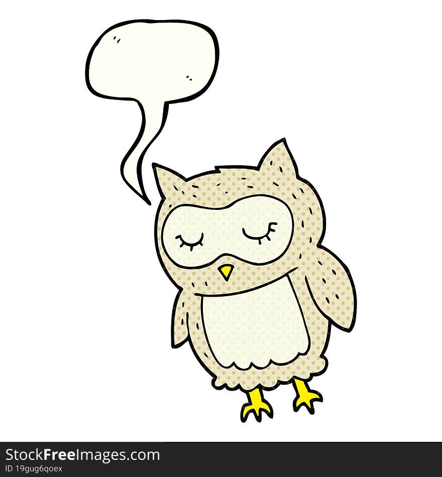 Comic Book Speech Bubble Cartoon Owl