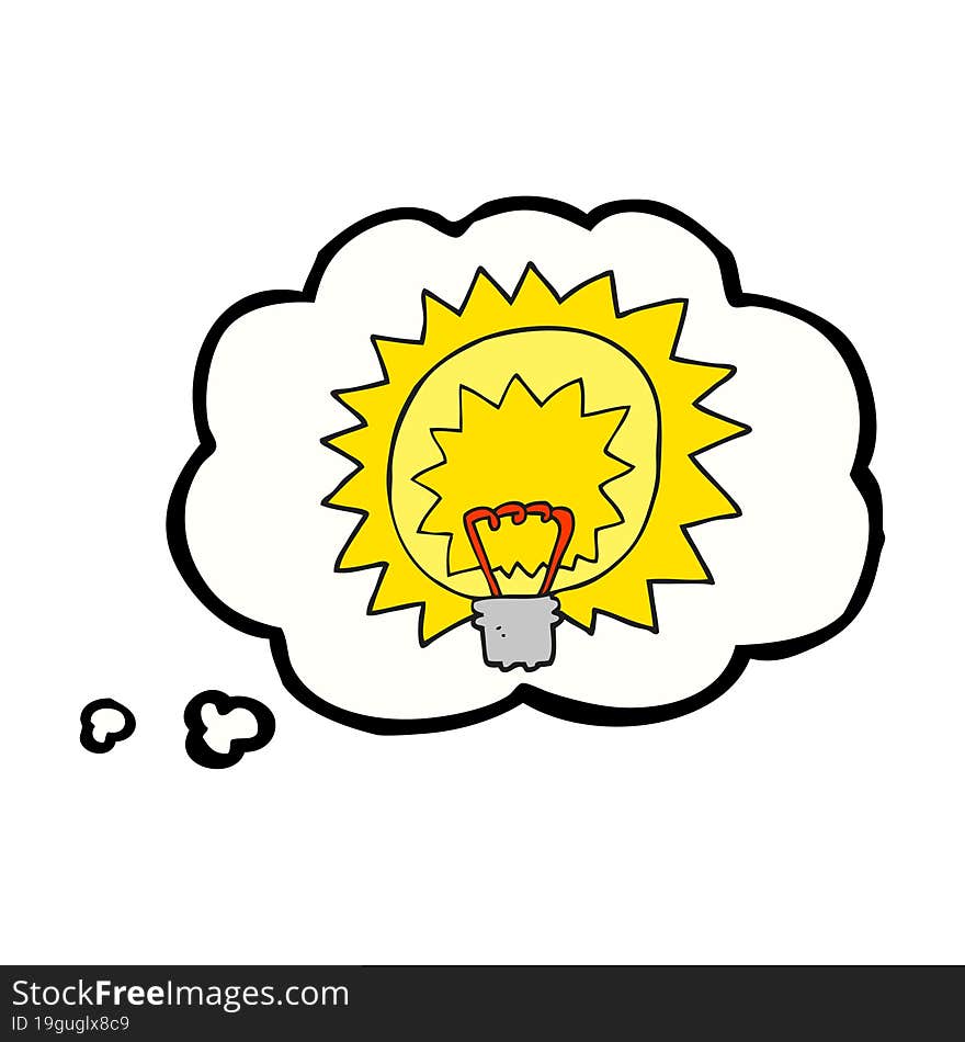 Thought Bubble Cartoon Light Bulb