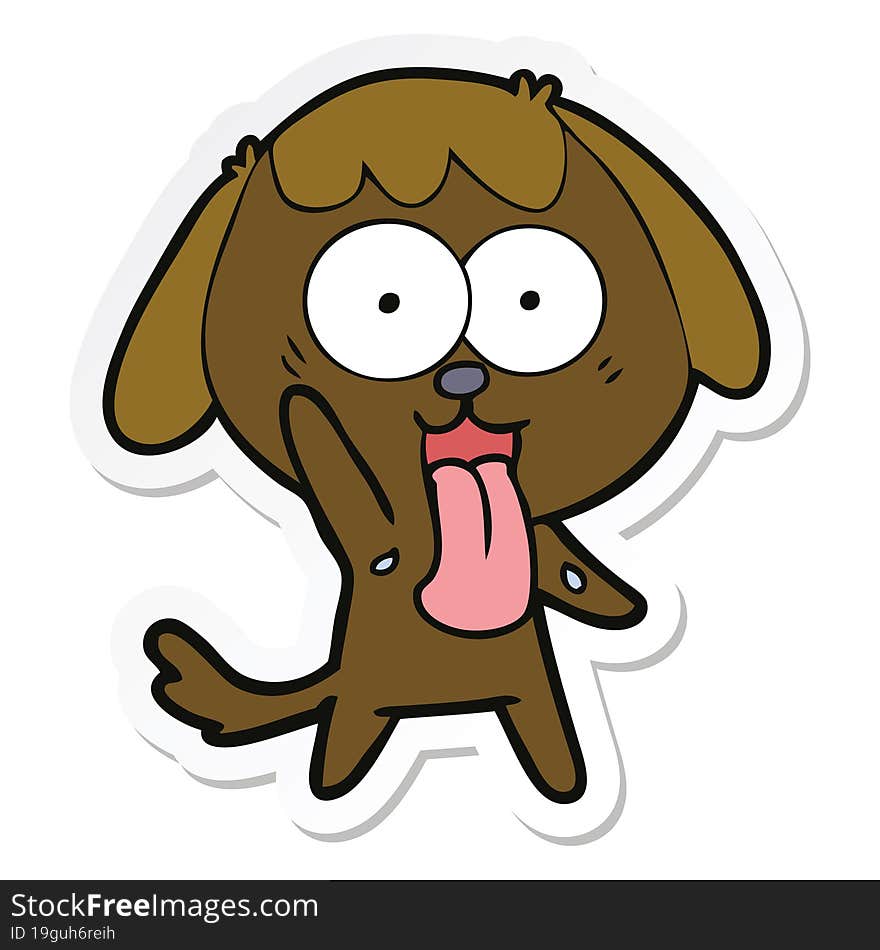 sticker of a cute cartoon dog