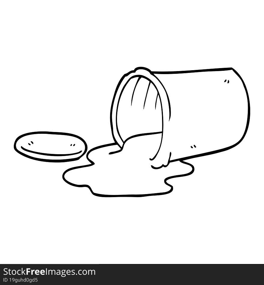 Line Drawing Cartoon Of Spilt Food