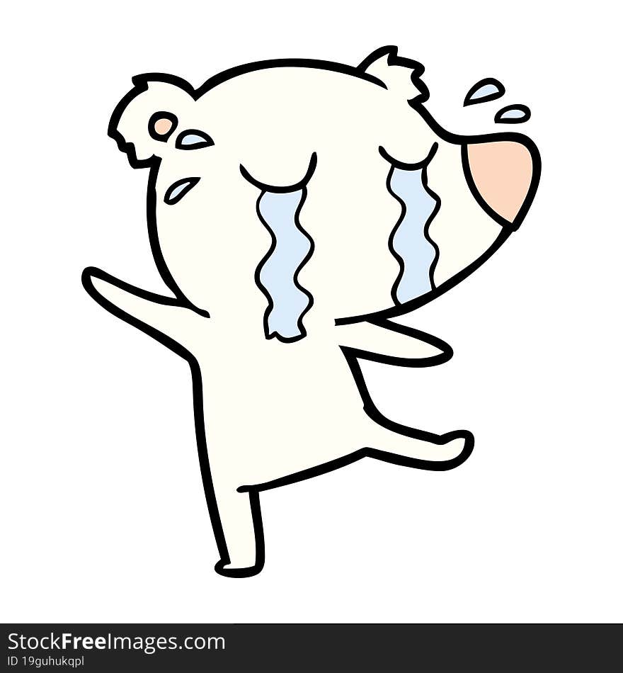 cartoon crying polar bear. cartoon crying polar bear