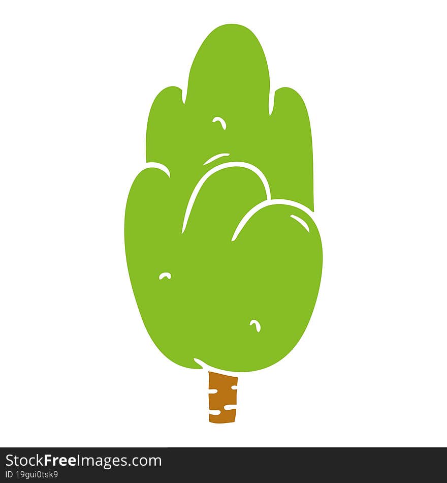 hand drawn cartoon doodle single green tree