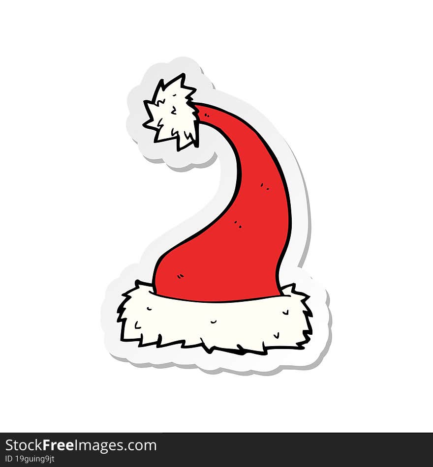 sticker of a cartoon santa hat