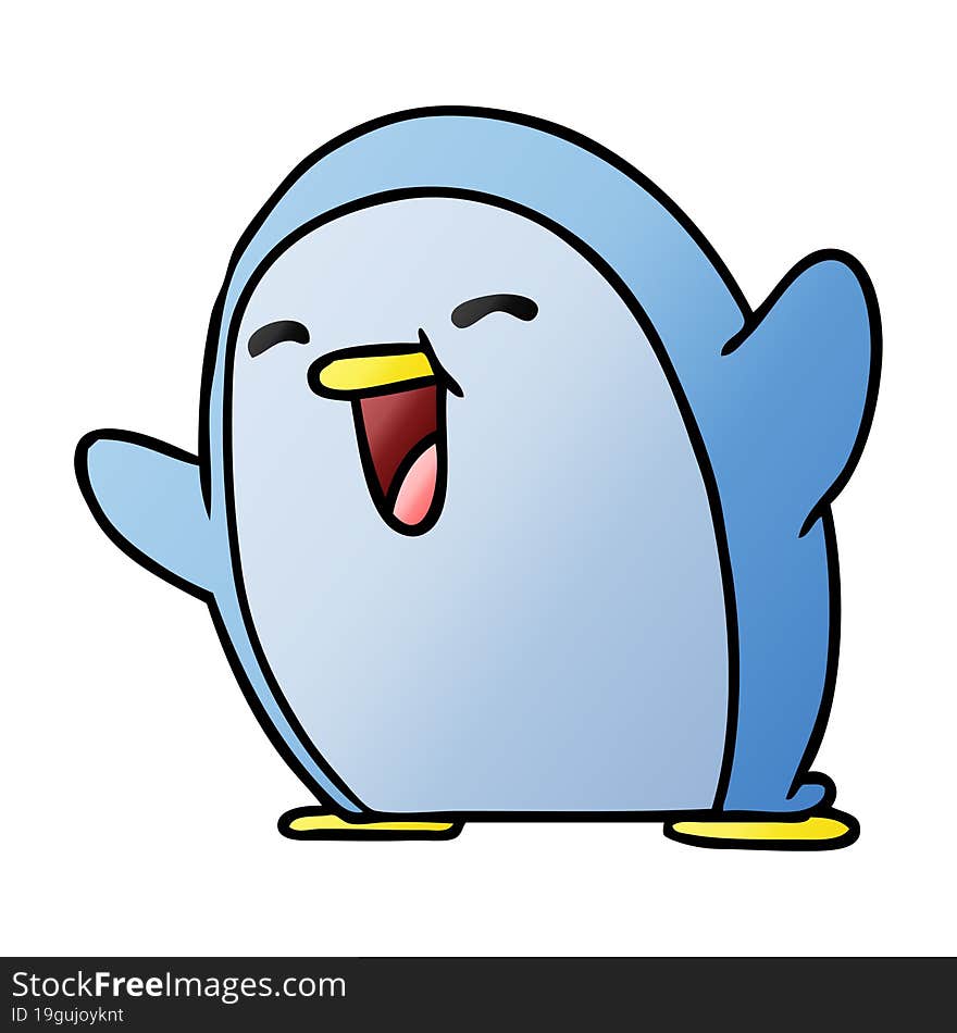 gradient cartoon kawaii of a cute penguin