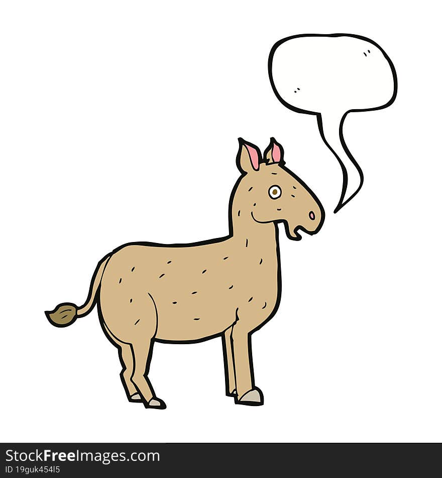 cartoon mule with speech bubble