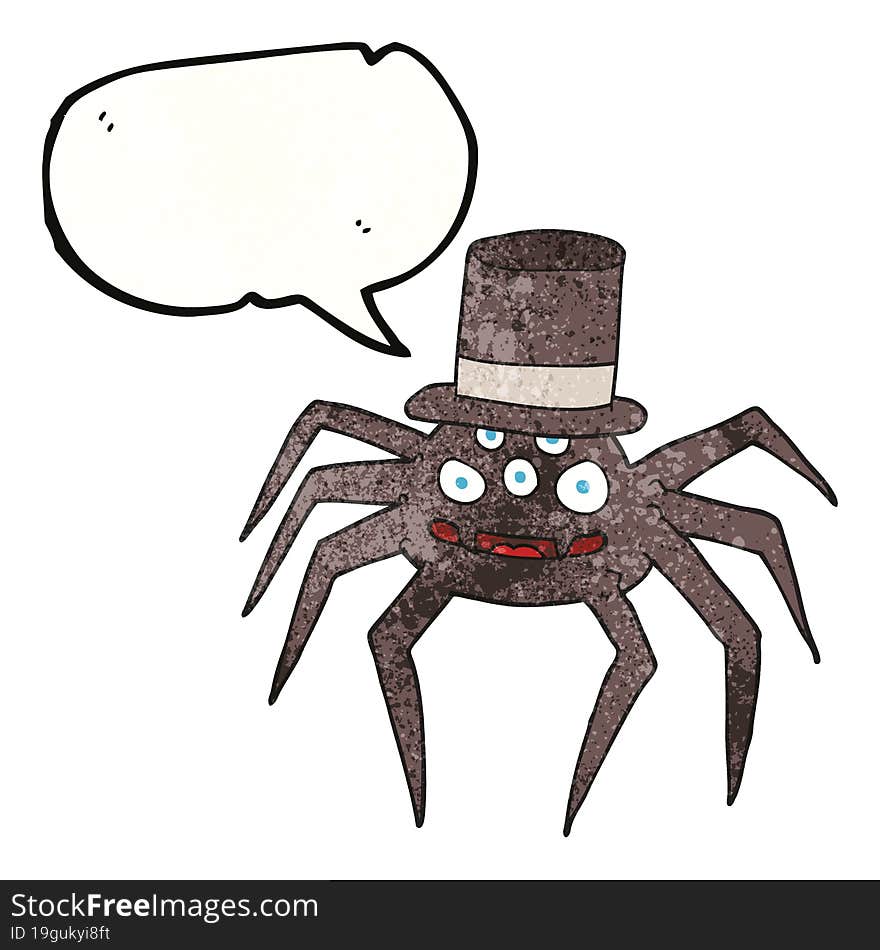 speech bubble textured cartoon halloween spider