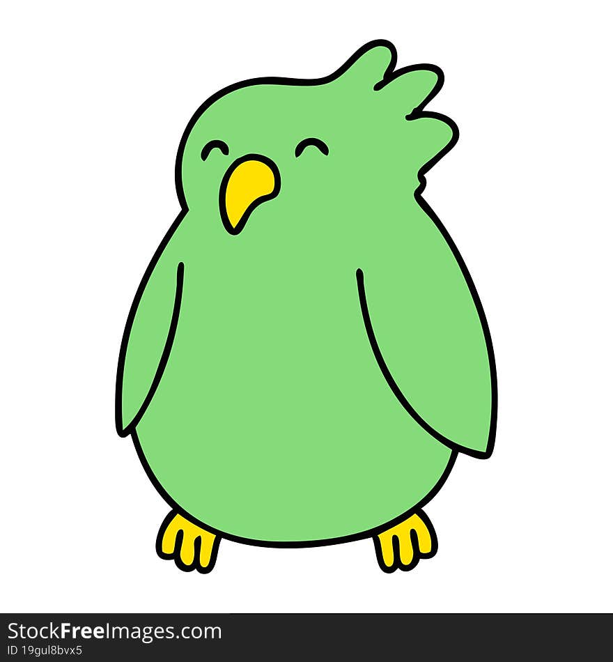 cartoon of a bird most likely a parrot of some kind