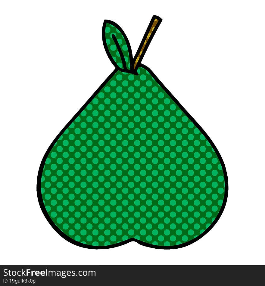 Comic Book Style Cartoon Pear