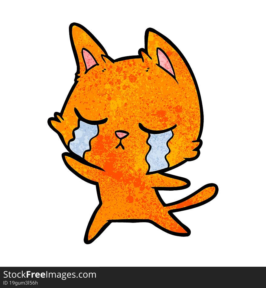 crying cartoon cat. crying cartoon cat