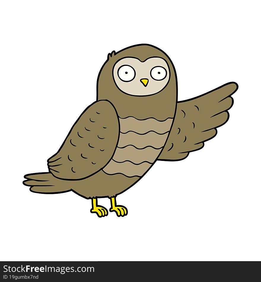 cartoon owl pointing. cartoon owl pointing