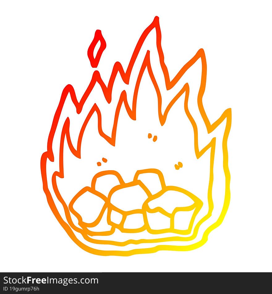 warm gradient line drawing cartoon spooky burning halloween coals