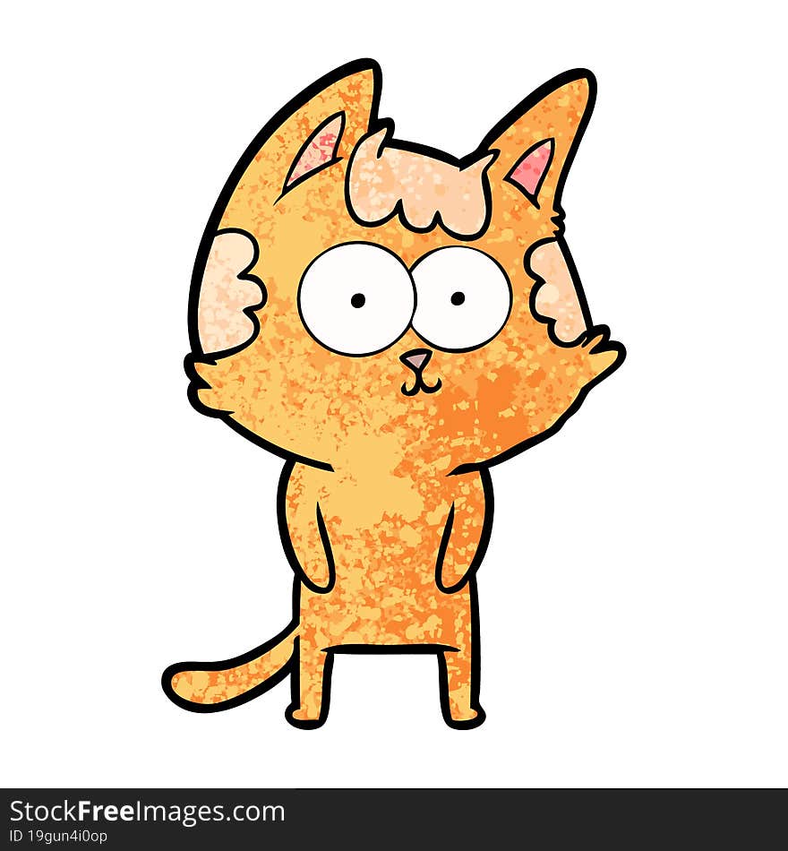 happy cartoon cat. happy cartoon cat