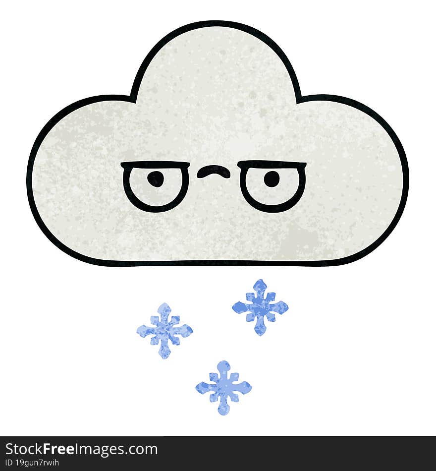 retro grunge texture cartoon snow cloud