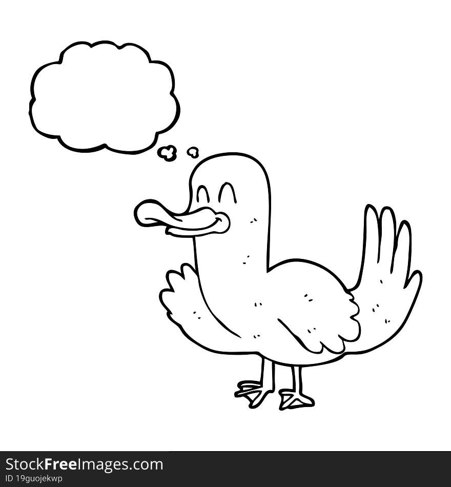 thought bubble cartoon duck