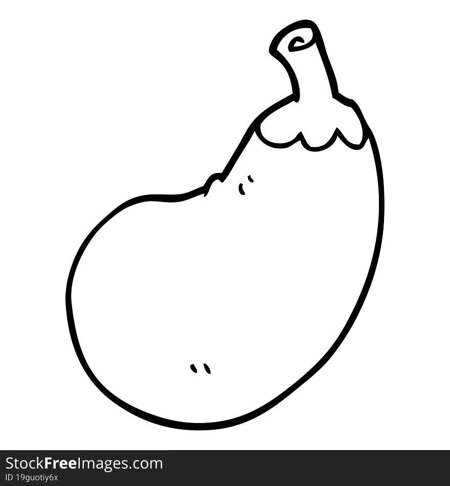 line drawing cartoon eggplant