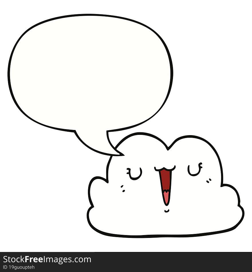 cute cartoon cloud and speech bubble