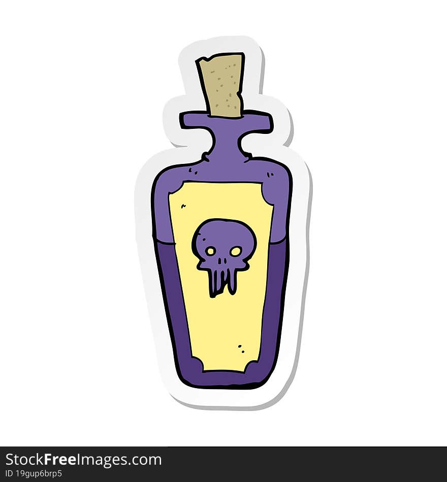 Sticker Of A Cartoon Potion Bottle