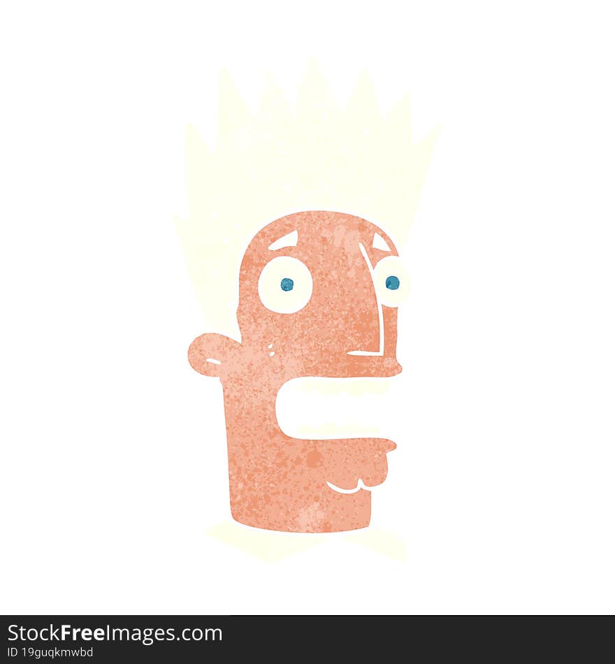 retro cartoon shocked man