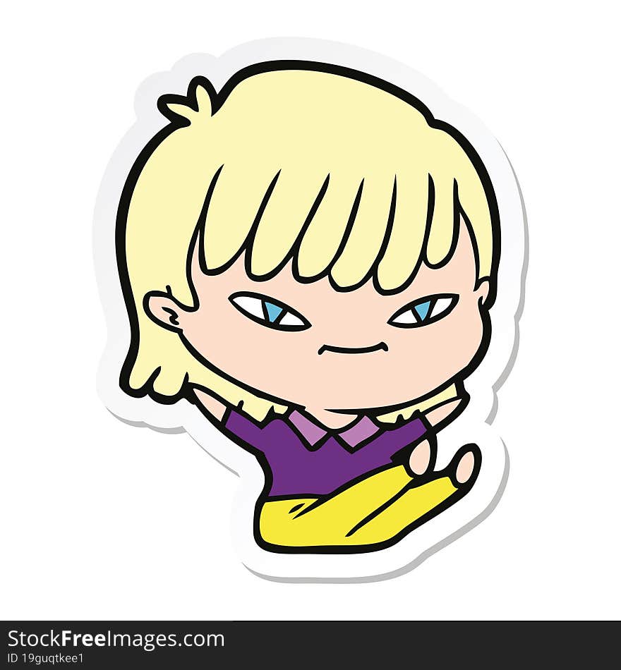 sticker of a cartoon woman