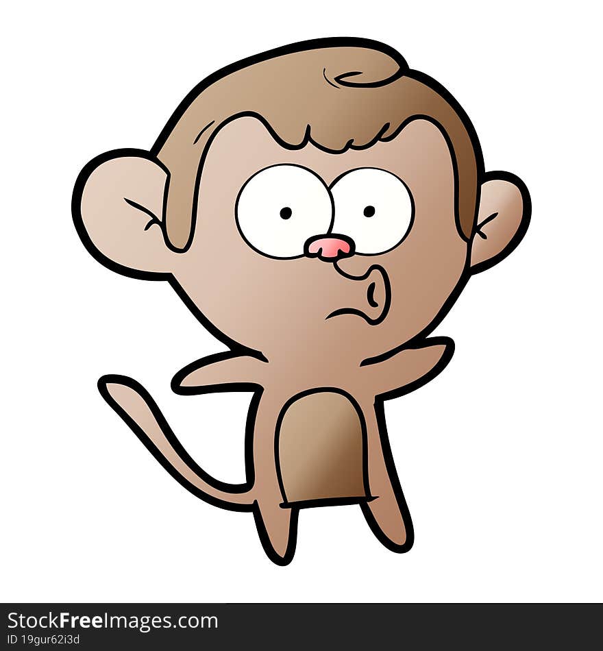 cartoon surprised monkey. cartoon surprised monkey