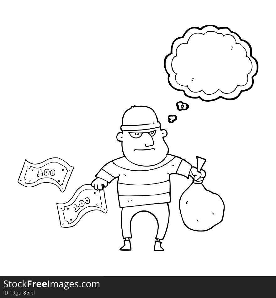 Thought Bubble Cartoon Bank Robber