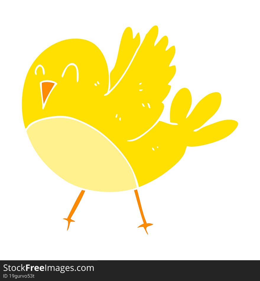 flat color illustration of bird. flat color illustration of bird