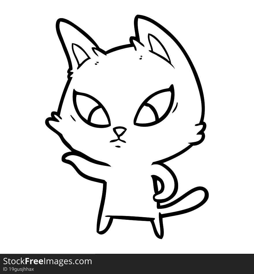 confused cartoon cat. confused cartoon cat