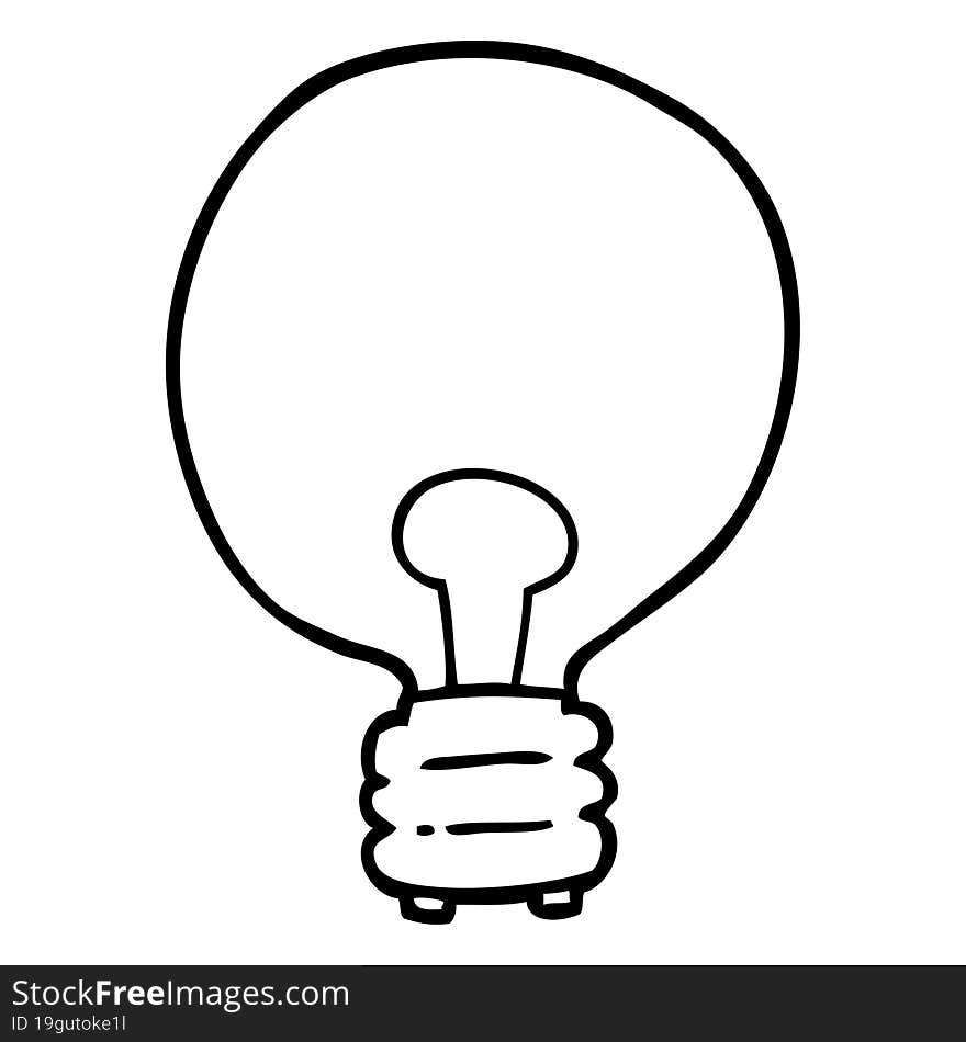 line drawing cartoon light bulb