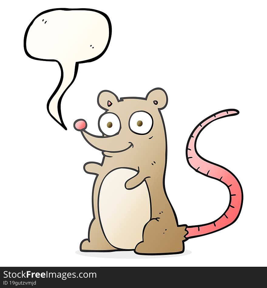 freehand drawn speech bubble cartoon mouse