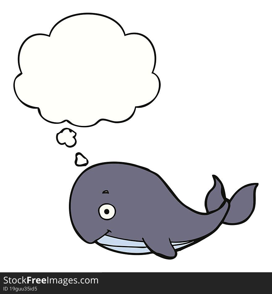 cartoon whale and thought bubble