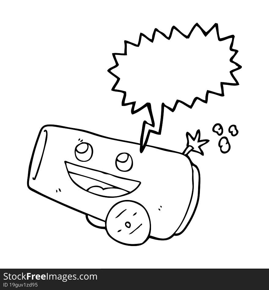 speech bubble cartoon cannon