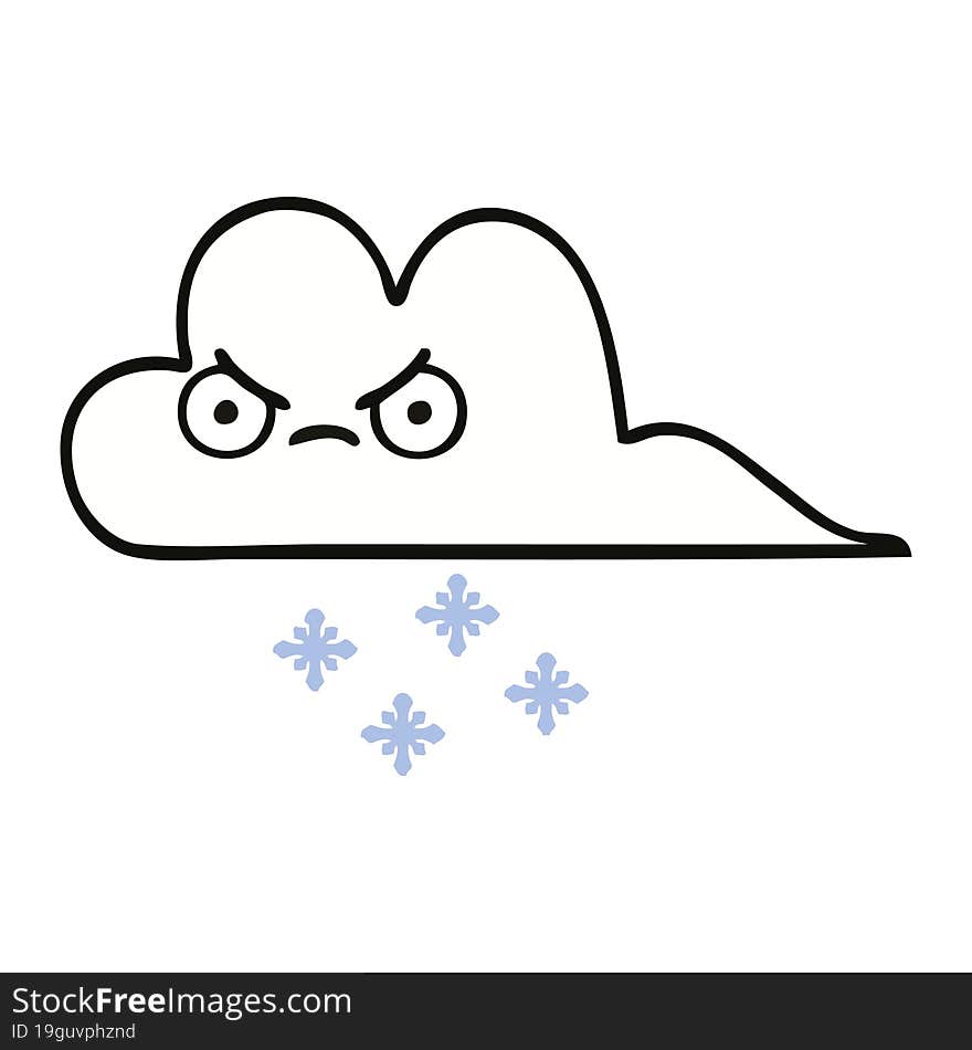 cute cartoon of a snow cloud. cute cartoon of a snow cloud