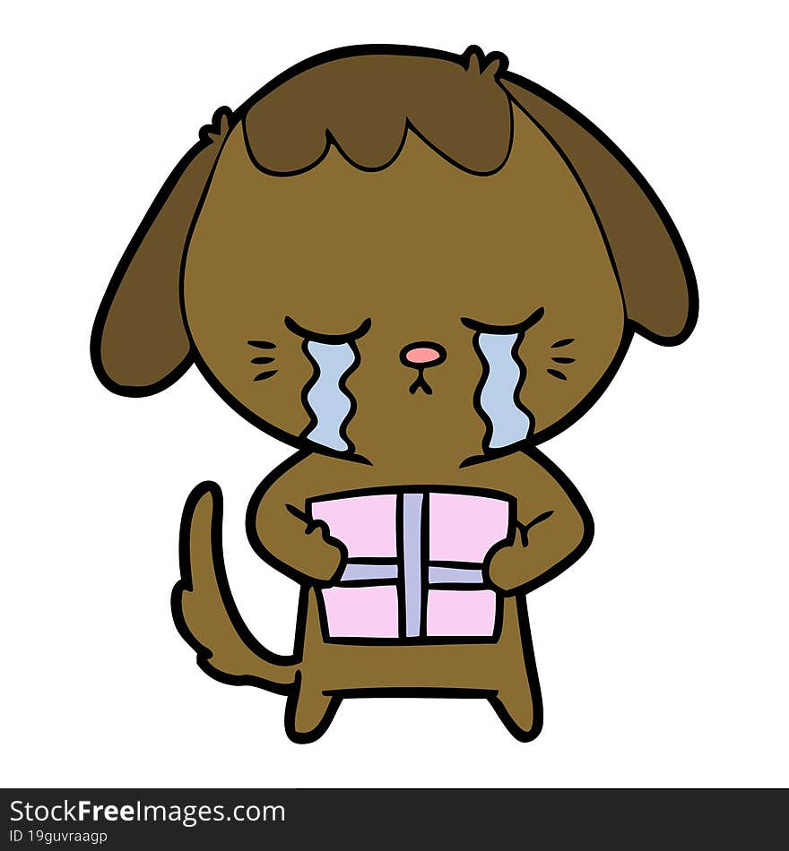 cartoon crying dog. cartoon crying dog